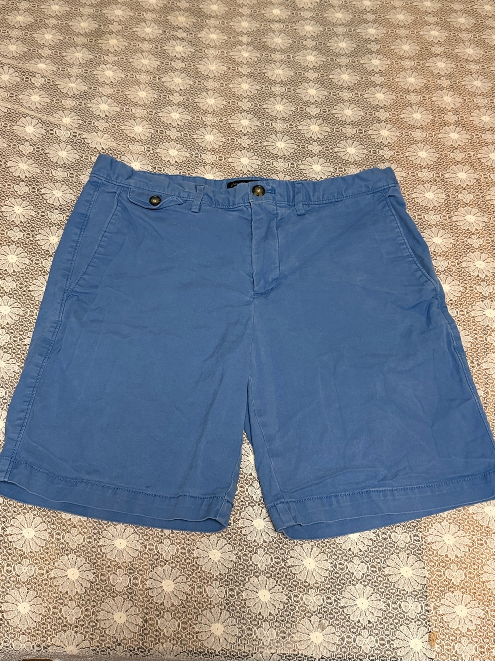 Banana Republic Men's Blue Flat-Front Cotton Shorts
